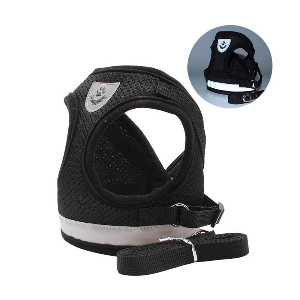Qpets Dog Vest Harness for Puppy with 1.2m Dog Leash Adjustable Size Dog Vest Harness Breathable Mesh Fabric with Safety Reflective Strip Dog Harness for Small Medium Dogs Qpets Dog Vest Harness for Puppy with 1.2m Dog Leash Adjustable Size Dog Vest Harness Breathable Mesh Fabric with Safety Reflective Strip Dog Harness for Small Medium Dogs